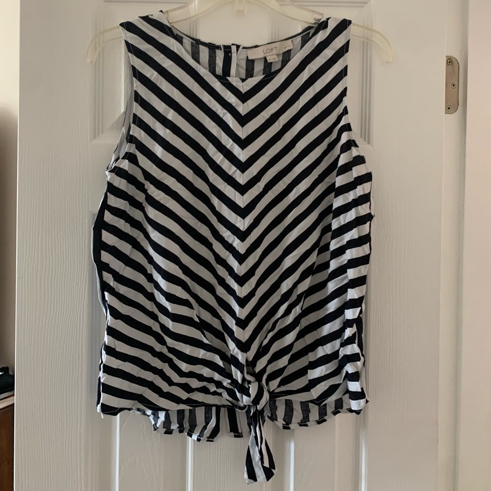 Black and White Striped Tie Tank